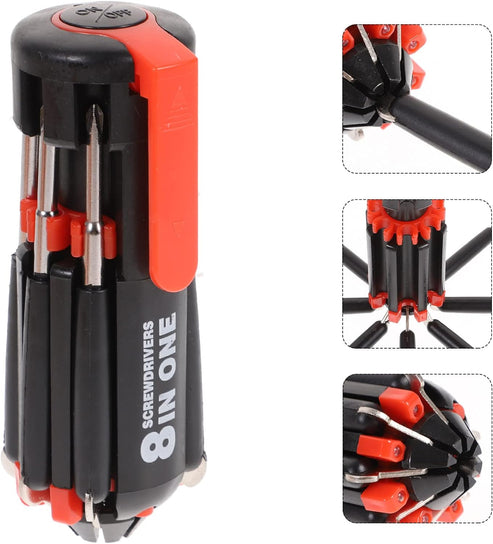 8 in 1 Screwdriver with Flashlight, Multi-function Screwdriver Tool