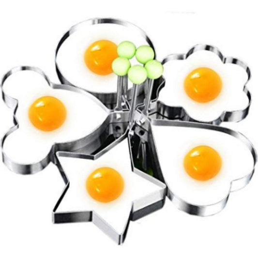 1pc Stainless Steel Fried Egg Ring Mold For Cooking Heart & Egg Shaped Fried Eggs